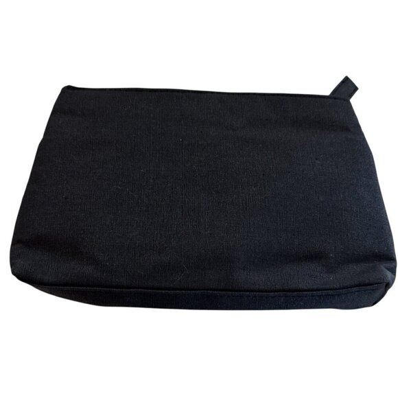 Yves Saint Laurent Canvas Pleated Satin Logo Clutch Bag w/Mirror Black - Picture 3 of 7